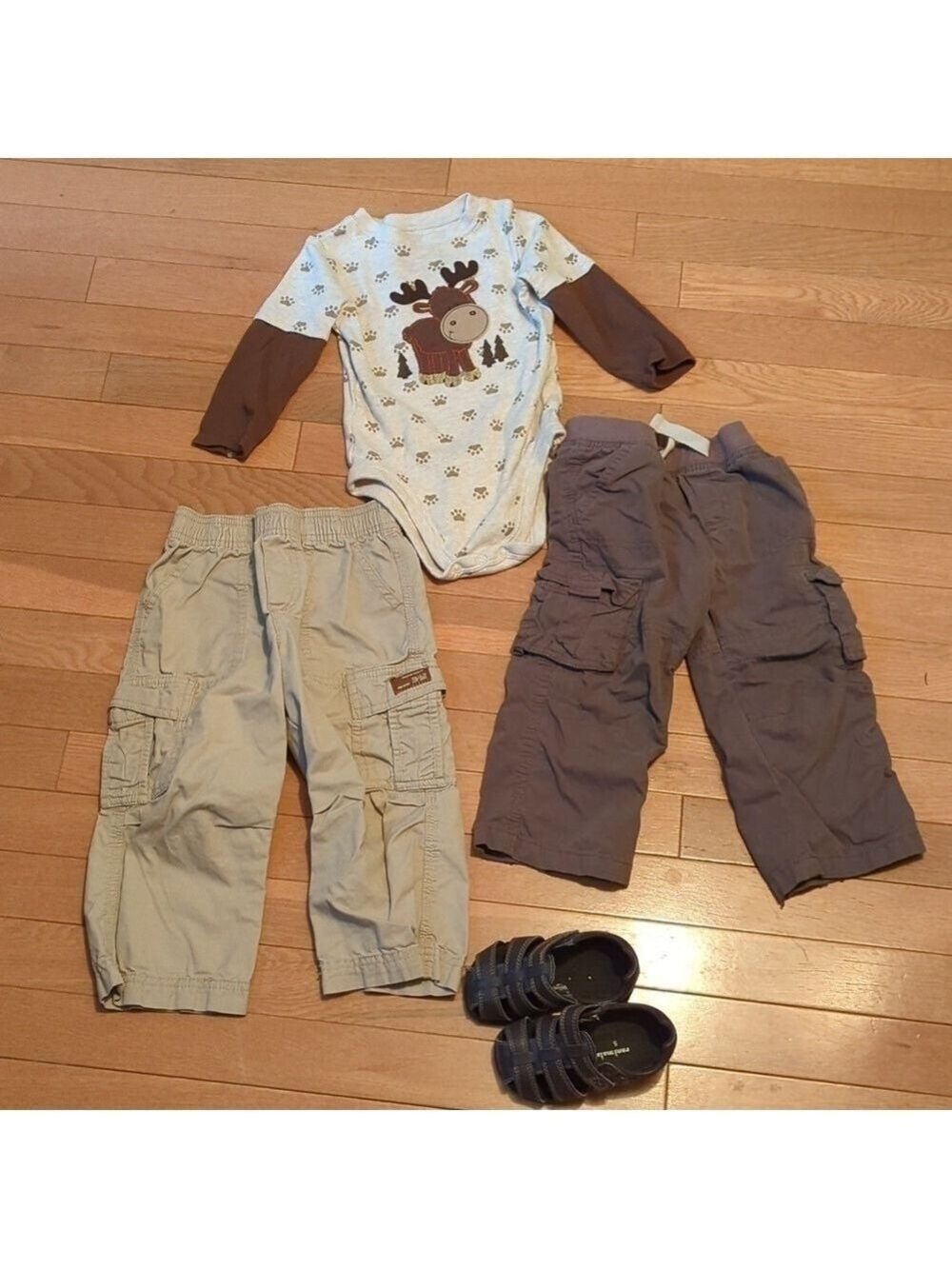 Moose Outfit Toddler Boys Cargo Pants 2T 24 Months Size 5